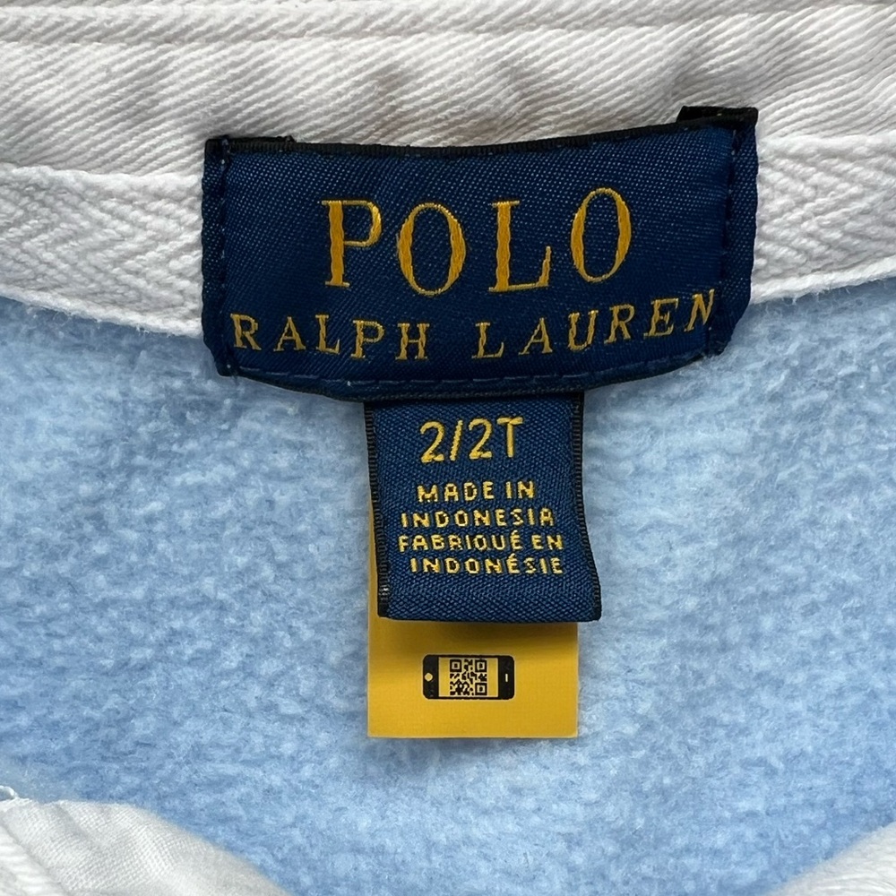 Boys Ralph Lauren blue and white preppy polo sweatshirt 2T - Picture 2 of 4
